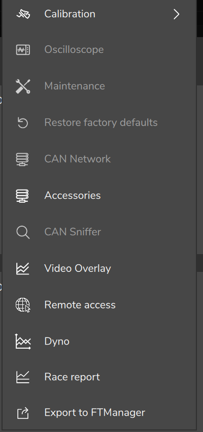 Tools menu without a connected VCU: CAN Sniffer and CAN Network are inactive.