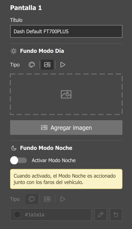 La misma pestaña Pantalla sin imagen de fondo, con el botón Agregar imagen.