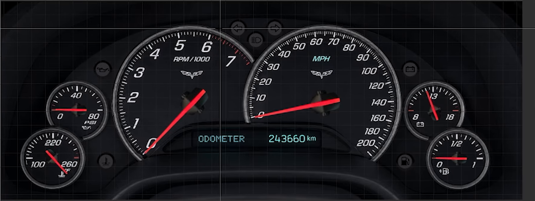 Realistic pointer dashboard on the VCU (FT700 Plus) target, the example used in section 10.3 (FT Education video, earlier software version).