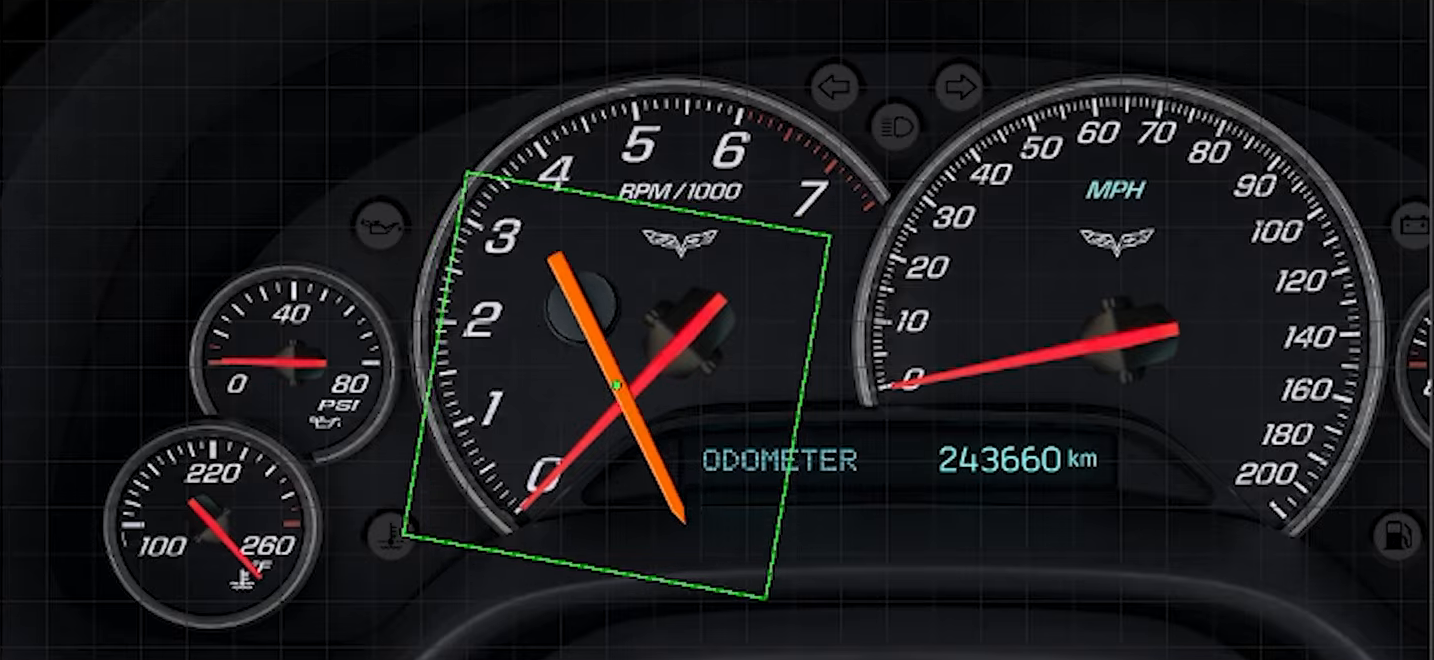 The green dot is the pivot. In the video, a test pointer has the pivot taken to its center so that it turns without moving (FT Education video, earlier software version).