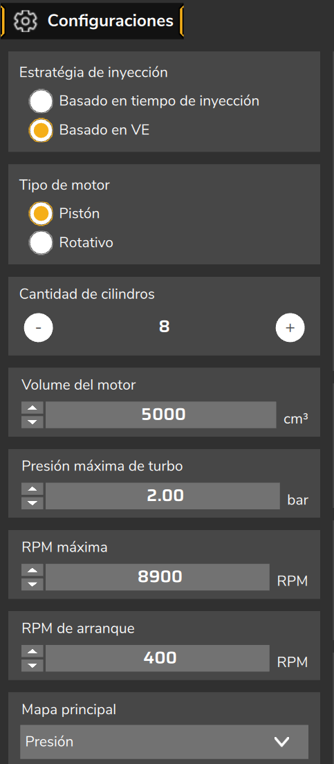Estrategia de inyección en Basado en VE.